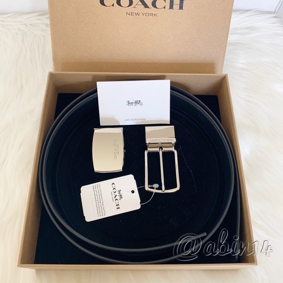 NWT Coach Signature Black Cut-to-Size Reversible Belt in a Gift Box - Picture 9 of 9